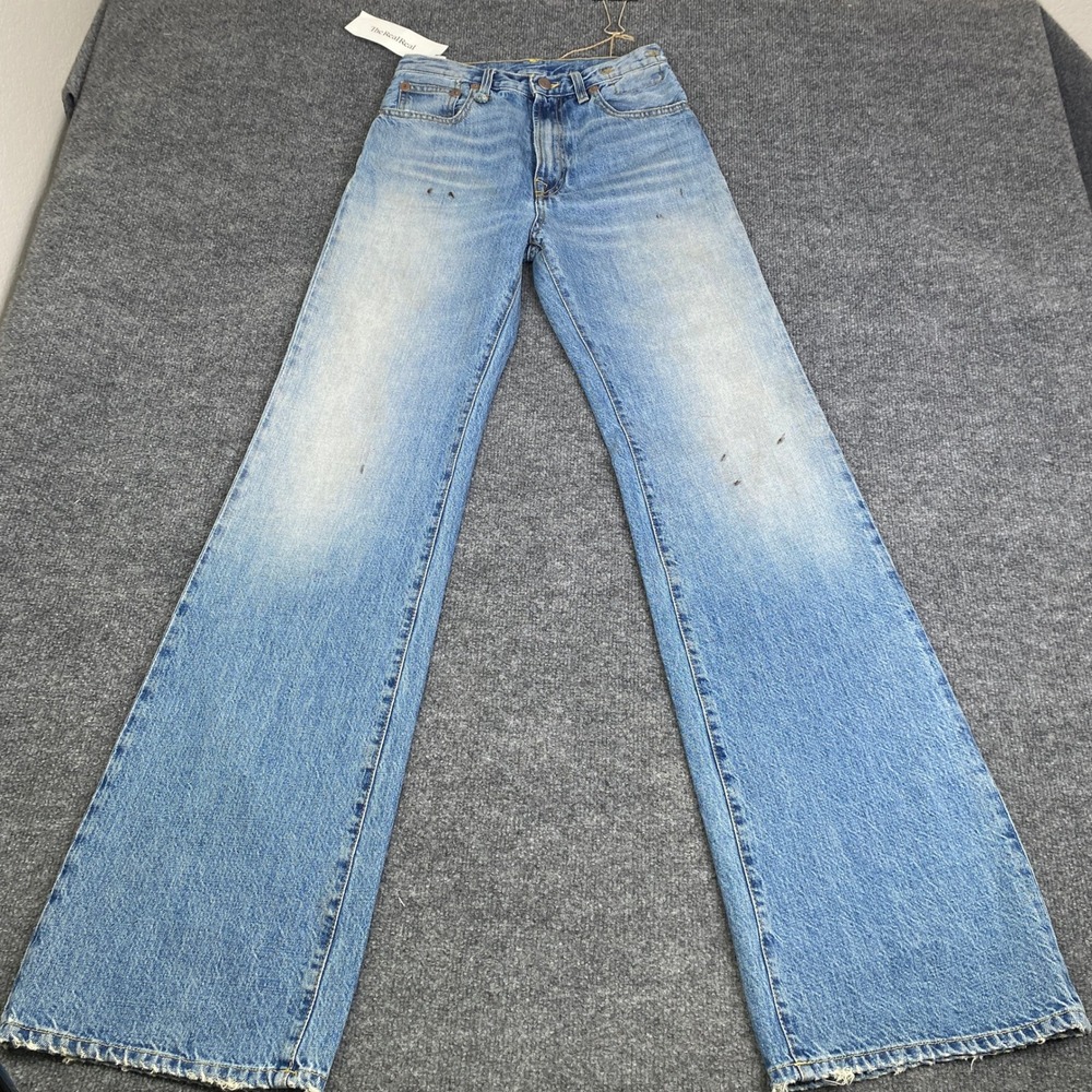 R13 Jane High Rise Wide Leg Jeans Turner Blue SS23 Made in Italy Size 25